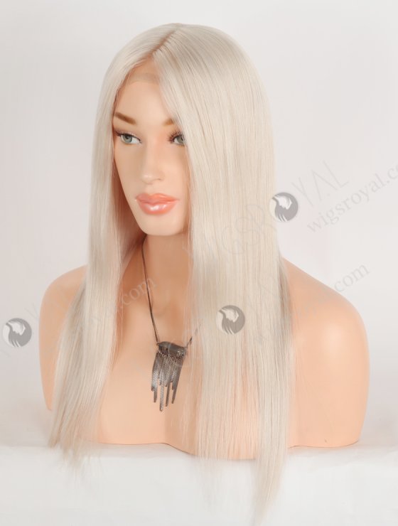In Stock European Virgin Hair 16" White Color Straight Gripper Wig GRP-08143-33446