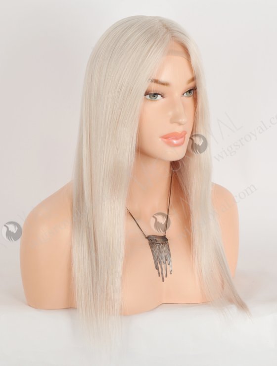In Stock European Virgin Hair 16" White Color Straight Gripper Wig GRP-08143-33448