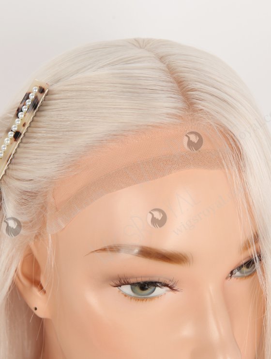 In Stock European Virgin Hair 16" White Color Straight Gripper Wig GRP-08143-33453