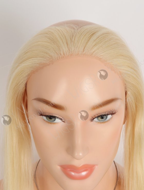 In Stock European Virgin Hair 16" Straight 613# Color Hairline Topper SHT-025-33501