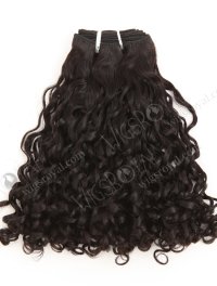 In Stock 5A Peruvian Virgin Hair 12" Double Drawn Big Pixie Curl Natural Color Machine Weft SM-6167