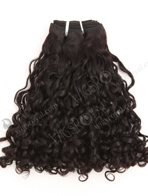 In Stock 5A Peruvian Virgin Hair 12" Double Drawn Big Pixie Curl Natural Color Machine Weft SM-6167