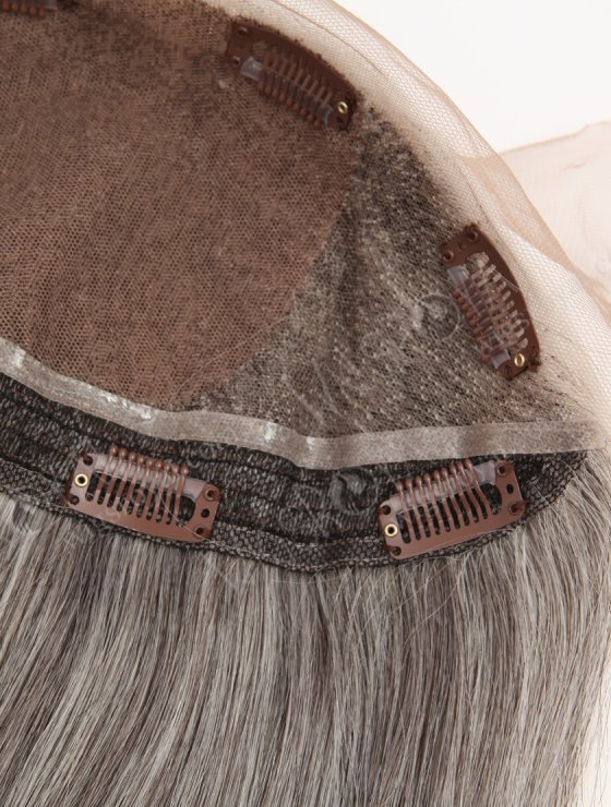 Lace Front Hidden Knots Human Hair Toppers With Clips For Hair Thinning WR-TC-124-33777