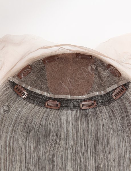 Lace Front Hidden Knots Human Hair Toppers With Clips For Hair Thinning WR-TC-124