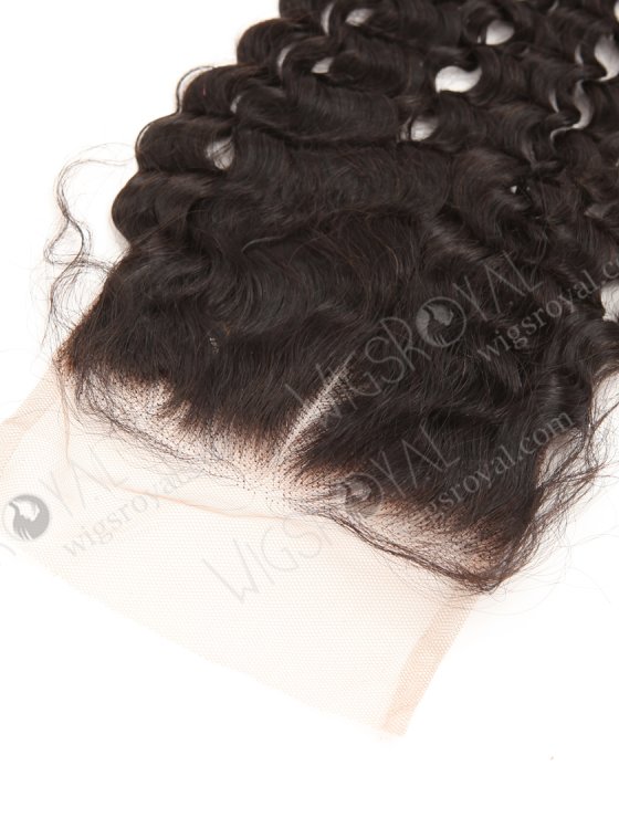 In Stock Indian Remy Hair 24" Deep Curly Natural Color Top Closure STC-414-33870