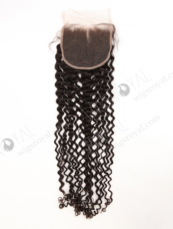 In Stock Indian Remy Hair 24" Deep Curly Natural Color Top Closure STC-414-33869