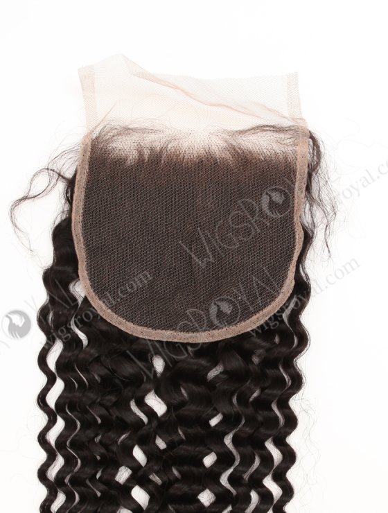In Stock Indian Remy Hair 24" Deep Curly Natural Color Top Closure STC-414-33872