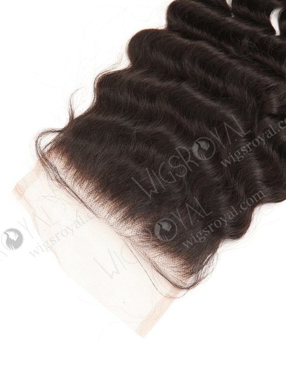In Stock Indian Remy Hair 24" Deep Wave Natural Color Top Closure STC-415-33864