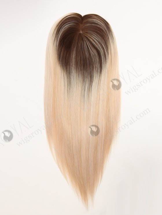 In Stock European Virgin Hair 16" All One Length Straight T4/white/27# Highlights Color Human Hair Topper Topper-199-33821