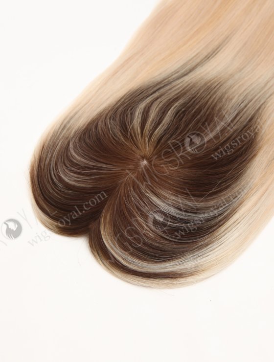 In Stock European Virgin Hair 16" All One Length Straight T4/white/27# Highlights Color Human Hair Topper Topper-199-33824