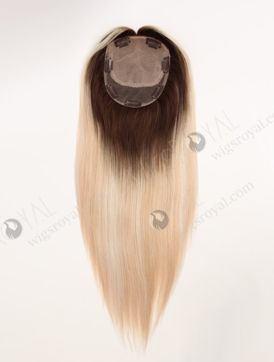 In Stock European Virgin Hair 16" All One Length Straight T4/white/27# Highlights Color Human Hair Topper Topper-199