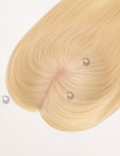 Luxurious Knot-free Human Hair Topper Blonde Color Realistic Hair Pieces WR-TC-128