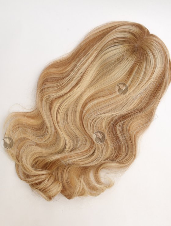 Clip In Full Volume Wavy Hair Topper for Thinning Hair 18 Inch Blonde with Brown Highlights Topper-020-34012