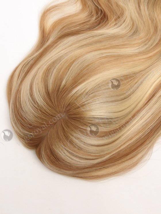 Clip In Full Volume Wavy Hair Topper for Thinning Hair 18 Inch Blonde with Brown Highlights Topper-020-34013