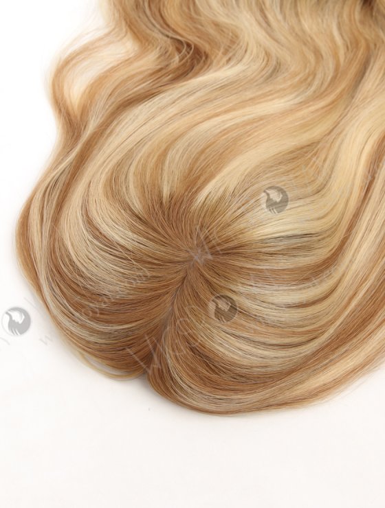 Clip In Full Volume Wavy Hair Topper for Thinning Hair 18 Inch Blonde with Brown Highlights Topper-020-34014