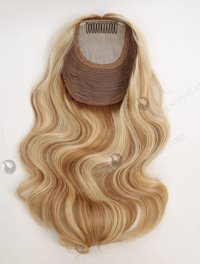 Clip In Full Volume Wavy Hair Topper for Thinning Hair 18 Inch Blonde with Brown Highlights Topper-020