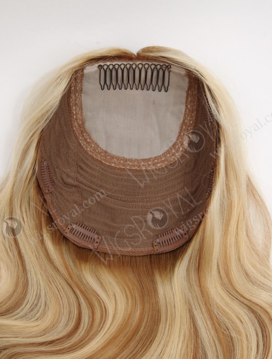 Clip In Full Volume Wavy Hair Topper for Thinning Hair 18 Inch Blonde with Brown Highlights Topper-020-34015