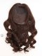 Large Base Silk Top Wefted Hair Topper 18 Inch Dark Brown Wavy Virgin Hair Topper-031