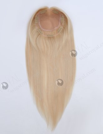 Best Real Human Hair Toppers for Women 16 Inch Blonde Color Full Volume Topper-073