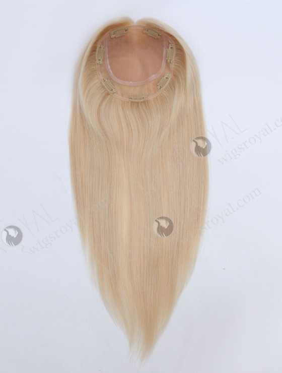 Best Real Human Hair Toppers for Women 16 Inch Blonde Color Full Volume Topper-073