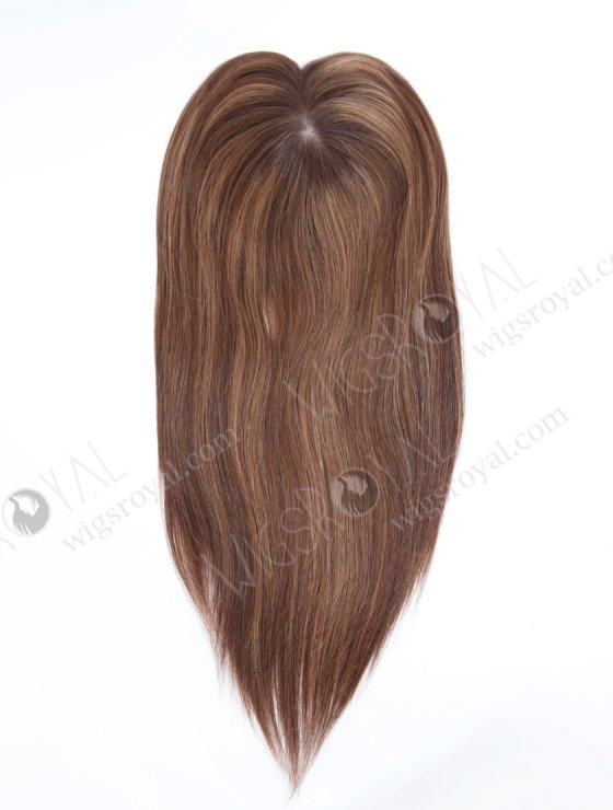 All One Length Brown Highlight Color Full Volume Hair Topper For Thin Hair Topper-155-34112