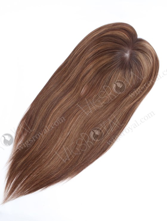 All One Length Brown Highlight Color Full Volume Hair Topper For Thin Hair Topper-155-34111