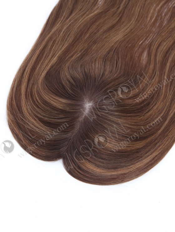 All One Length Brown Highlight Color Full Volume Hair Topper For Thin Hair Topper-155-34118