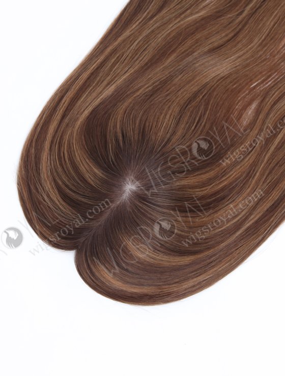All One Length Brown Highlight Color Full Volume Hair Topper For Thin Hair Topper-155-34117
