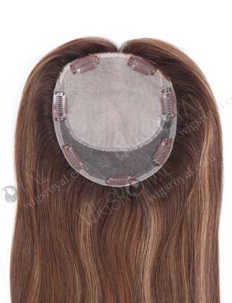 All One Length Brown Highlight Color Full Volume Hair Topper For Thin Hair Topper-155