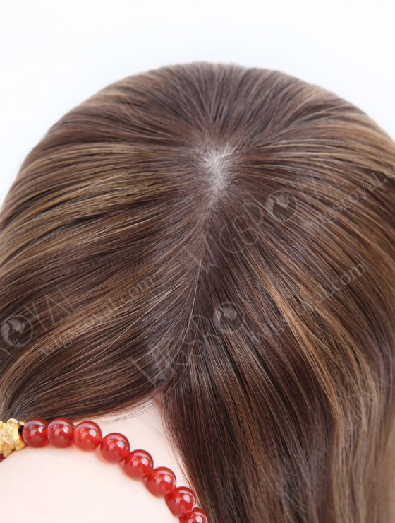 All One Length Brown Highlight Color Full Volume Hair Topper For Thin Hair Topper-155-34113