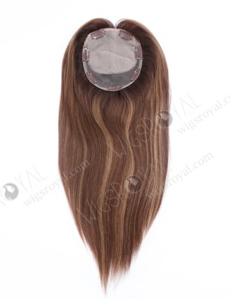 All One Length Brown Highlight Color Full Volume Hair Topper For Thin Hair Topper-155