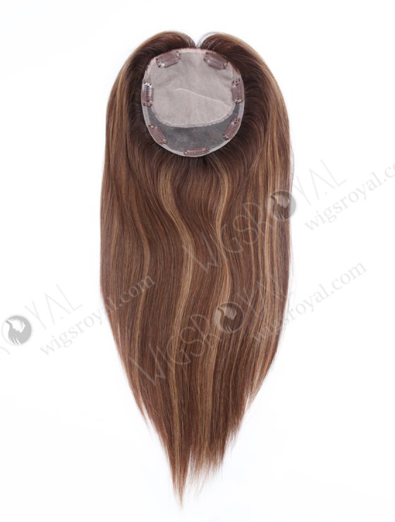 All One Length Brown Highlight Color Full Volume Hair Topper For Thin Hair Topper-155-34115