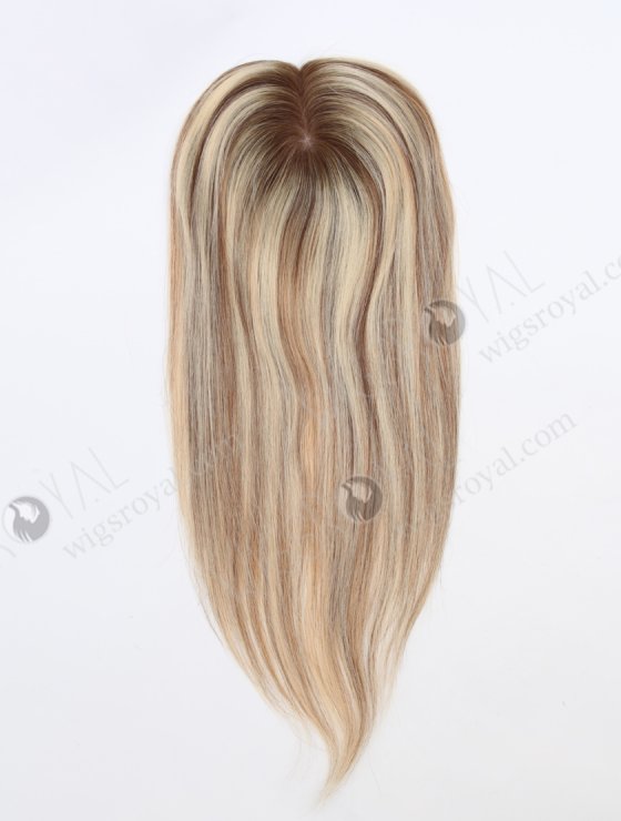 Natural Looking Rooted Blonde Human Hair Clip In Toppers 5.5" x 6" Volume Hair Topper-112-34123
