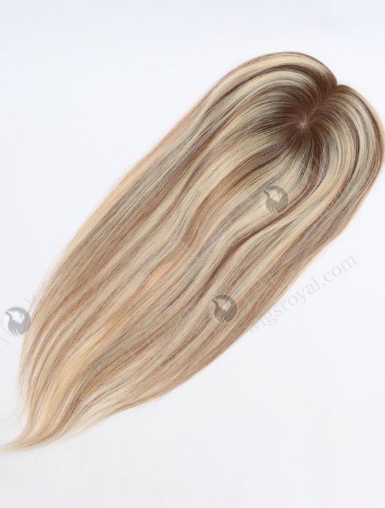 Natural Looking Rooted Blonde Human Hair Clip In Toppers 5.5" x 6" Volume Hair Topper-112-34125
