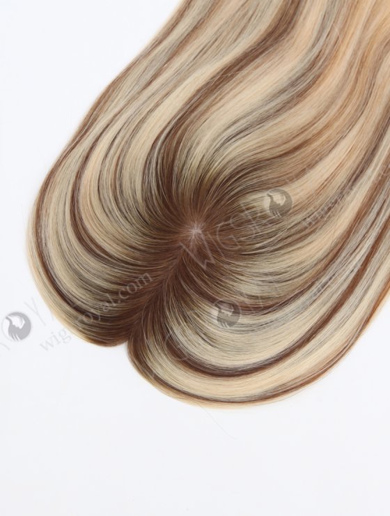 Natural Looking Rooted Blonde Human Hair Clip In Toppers 5.5" x 6" Volume Hair Topper-112-34126