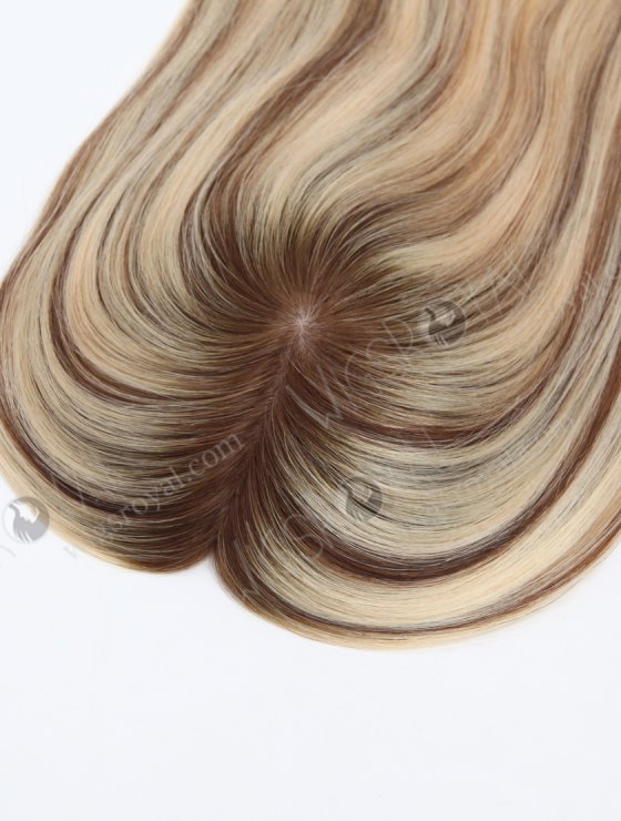 Natural Looking Rooted Blonde Human Hair Clip In Toppers 5.5" x 6" Volume Hair Topper-112-34127