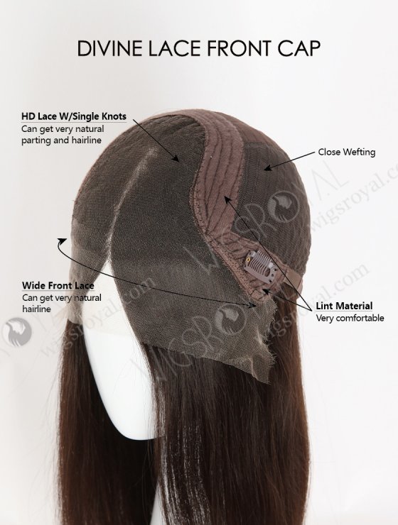 Most Natural Looking Glueless HD Lace Front Wigs | High Quality 16 Inch Straight Brown Human Hair Wigs RLF-08044-34220