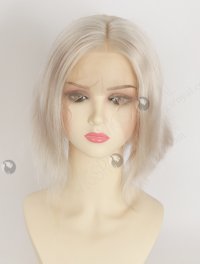 In Stock European Hair 8" Loose Body Platinum Gray Color Divine Lace Front Wig RLF-08091