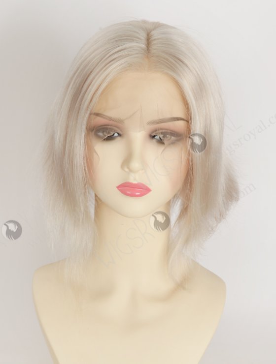 In Stock European Hair 8" Loose Body Platinum Gray Color Divine Lace Front Wig RLF-08091