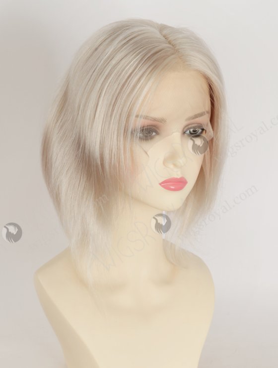 In Stock European Hair 8" Loose Body Platinum Gray Color Divine Lace Front Wig RLF-08091-34188
