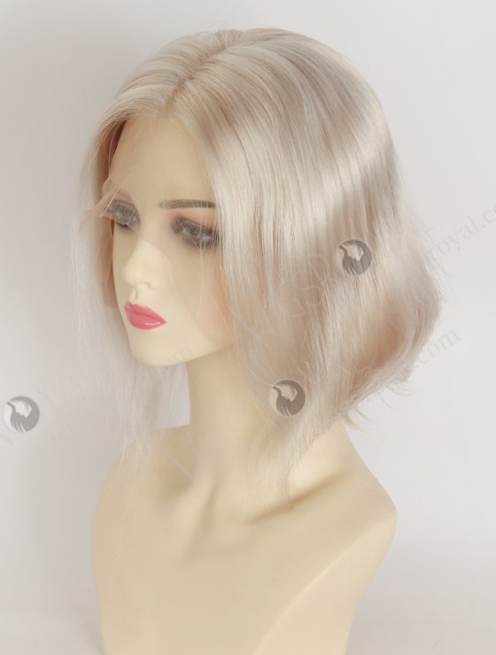 In Stock European Hair 8" Loose Body Platinum Gray Color Divine Lace Front Wig RLF-08091-34189