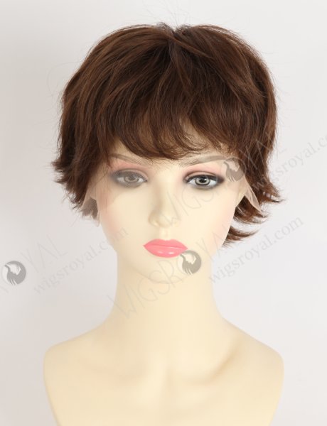 In Stock European Hair 6" Slight Wave 3/4# Blended Color Divine Lace Front Wig RLF-08089