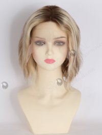 In Stock European Hair 8" Loose Body T4/22#/4# Highlights Color Divine Lace Front Wig RLF-08090