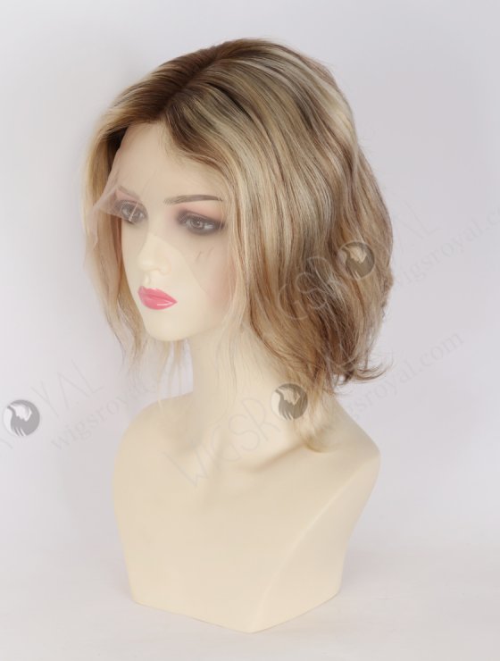 In Stock European Hair 8" Loose Body T4/22#/4# Highlights Color Divine Lace Front Wig RLF-08090-34228