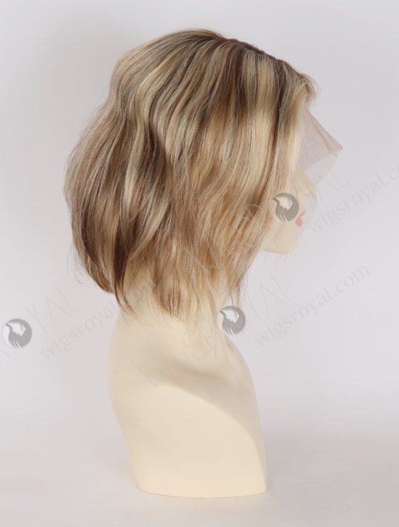 In Stock European Hair 8" Loose Body T4/22#/4# Highlights Color Divine Lace Front Wig RLF-08090-34230