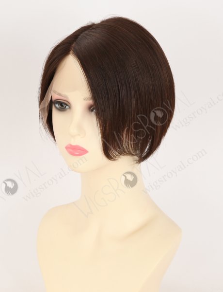 In Stock European Hair 6" Straight Natural Brown Color Divine Lace Front Wig RLF-08087