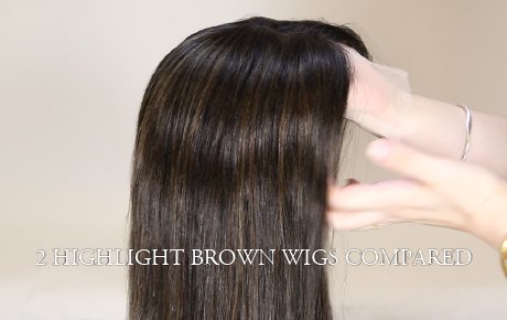2 Highlight Brown Wigs Compared | Lace Color, 130% vs 150% Density & Parting