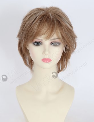 In Stock European Hair 6" Slight Wave 8a#/60# Highlights,Roots 8a# Color Divine Lace Front Wig RLF-08088