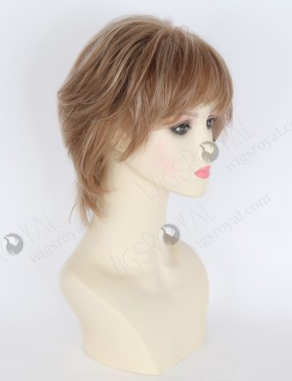 In Stock European Hair 6" Slight Wave 8a#/60# Highlights,Roots 8a# Color Divine Lace Front Wig RLF-08088