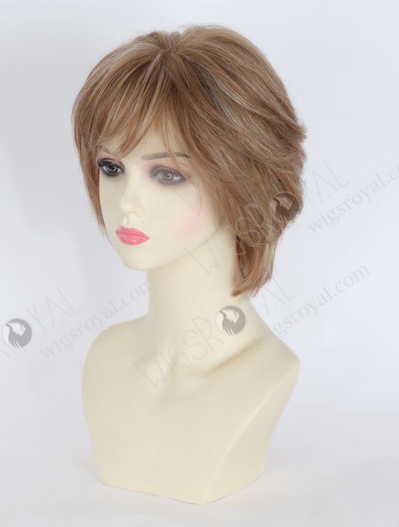 In Stock European Hair 6" Slight Wave 8a#/60# Highlights,Roots 8a# Color Divine Lace Front Wig RLF-08088-34279